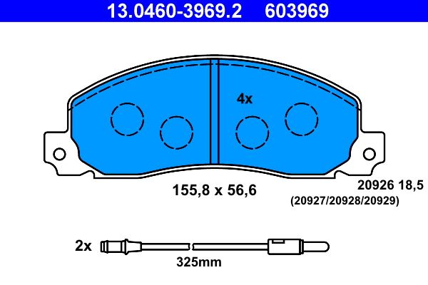 ATE 13.0460-3969.2 Brake Pad Set, disc brake