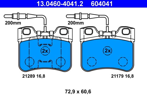 ATE 13.0460-4041.2 Brake Pad Set, disc brake