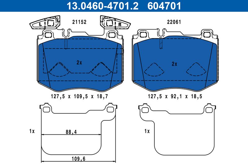 ATE 13.0460-4701.2 Brake Pad Set, disc brake