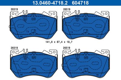 Brake Pad Set, disc brake ATE 13.0460-4718.2