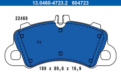 Brake Pad Set, disc brake ATE 13.0460-4723.2