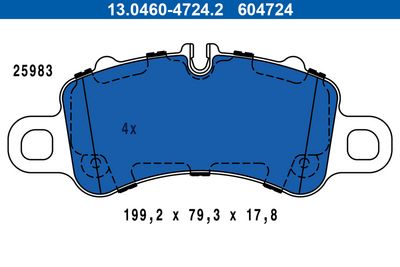 Brake Pad Set, disc brake ATE 13.0460-4724.2