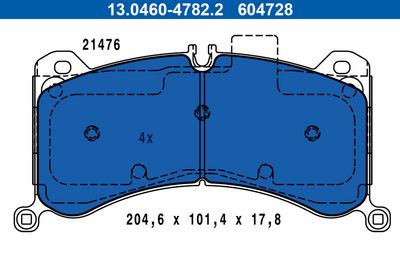 Brake Pad Set, disc brake ATE 13.0460-4728.2