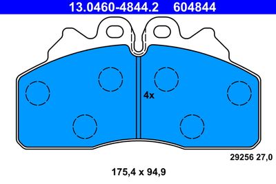 Brake Pad Set, disc brake ATE 13.0460-4844.2