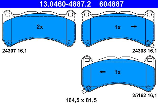ATE 13.0460-4887.2 Brake Pad Set, disc brake