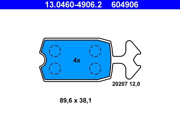 ATE 13.0460-4906.2 Brake Pad Set, disc brake