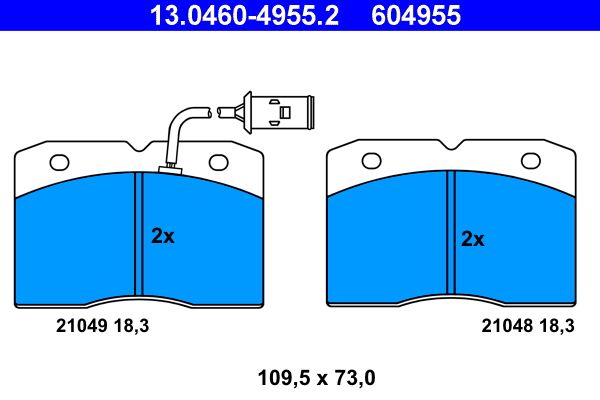 ATE 13.0460-4955.2 Brake Pad Set, disc brake