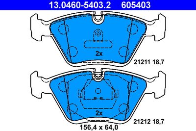 Brake Pad Set, disc brake ATE 13.0460-5403.2