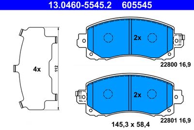 Brake Pad Set, disc brake ATE 13.0460-5545.2