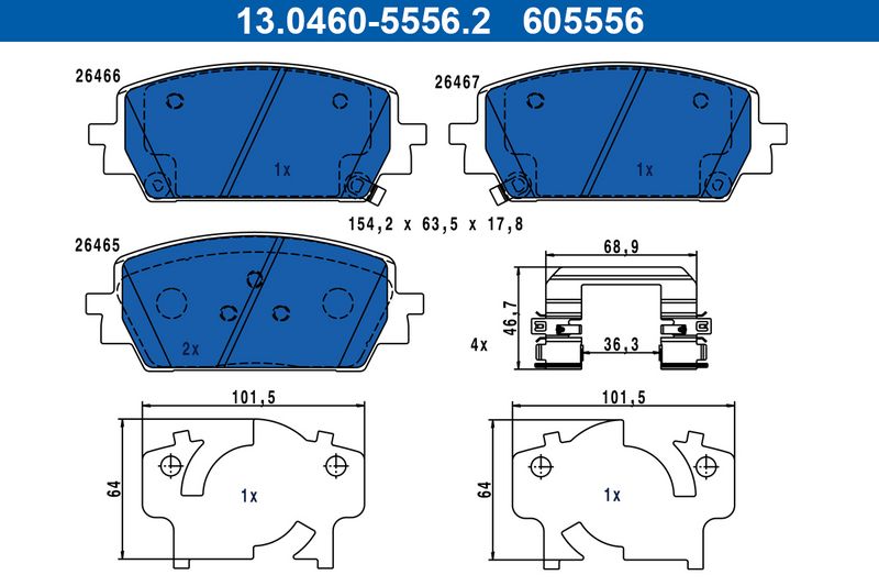 ATE 13.0460-5556.2 Brake Pad Set, disc brake