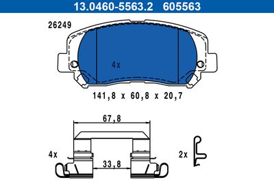 Brake Pad Set, disc brake ATE 13.0460-5563.2