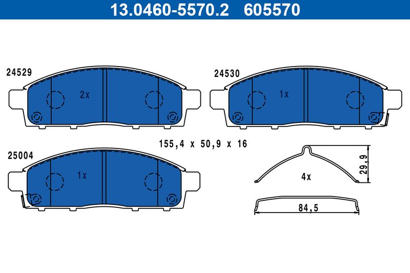 ATE 13.0460-5570.2 Brake Pad Set, disc brake