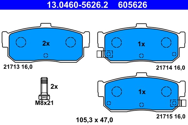 ATE 13.0460-5626.2 Brake Pad Set, disc brake