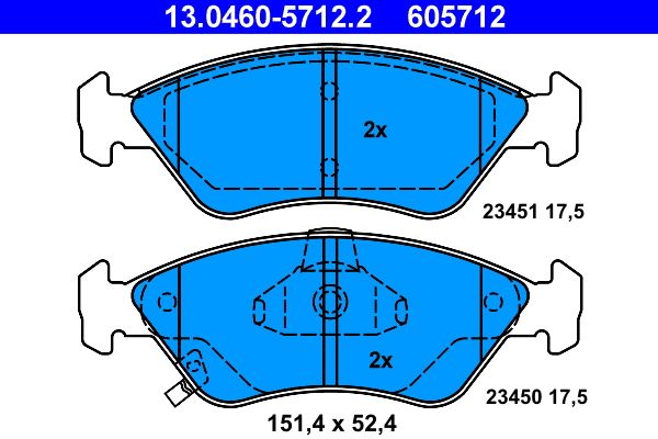 ATE 13.0460-5712.2 Brake Pad Set, disc brake