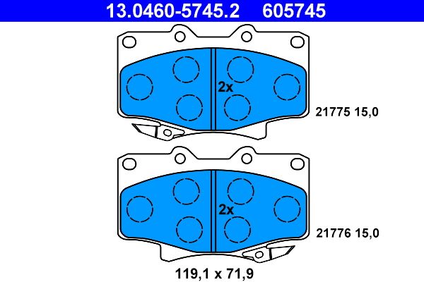 ATE 13.0460-5745.2 Brake Pad Set, disc brake