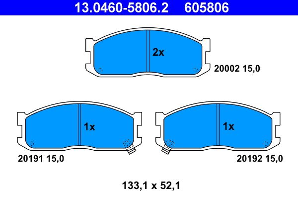 ATE 13.0460-5806.2 Brake Pad Set, disc brake