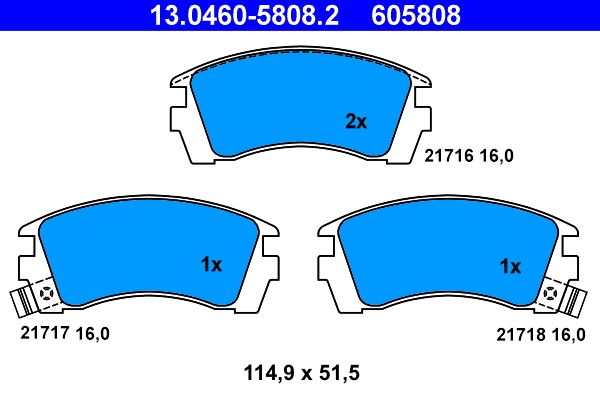 ATE 13.0460-5808.2 Brake Pad Set, disc brake