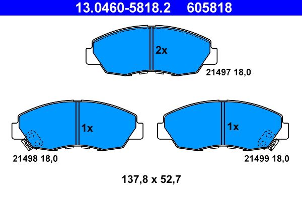 ATE 13.0460-5818.2 Brake Pad Set, disc brake