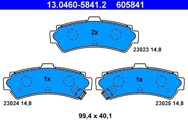 ATE 13.0460-5841.2 Brake Pad Set, disc brake