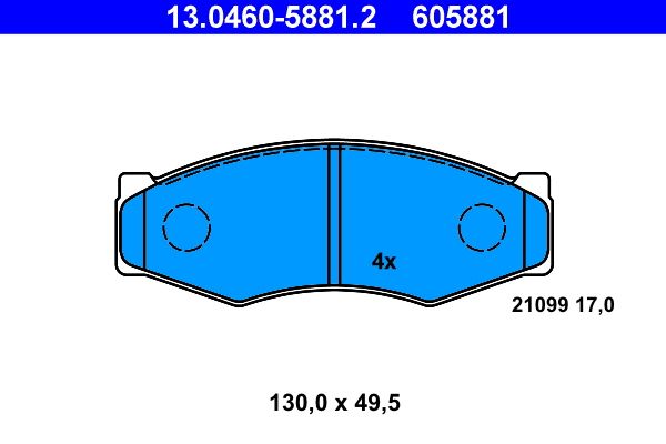 ATE 13.0460-5881.2 Brake Pad Set, disc brake