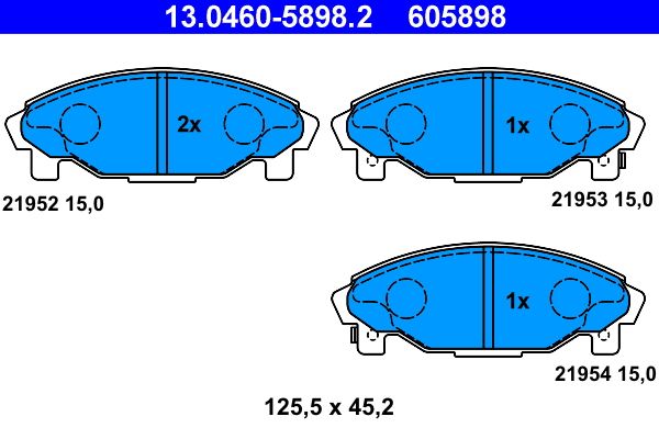 ATE 13.0460-5898.2 Brake Pad Set, disc brake