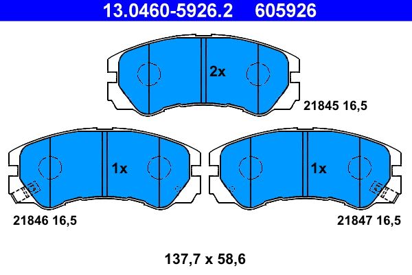 ATE 13.0460-5926.2 Brake Pad Set, disc brake