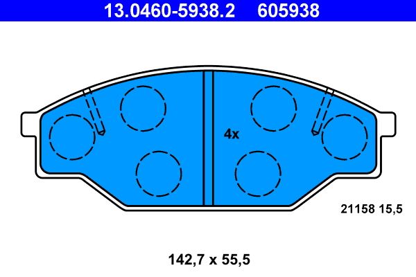 ATE 13.0460-5938.2 Brake Pad Set, disc brake