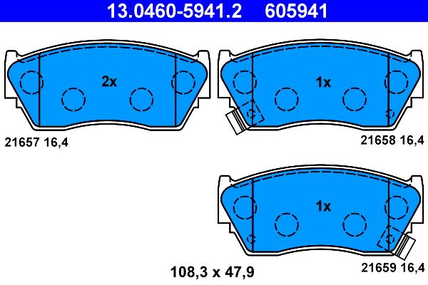ATE 13.0460-5941.2 Brake Pad Set, disc brake