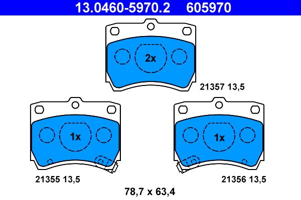 ATE 13.0460-5970.2 Brake Pad Set, disc brake