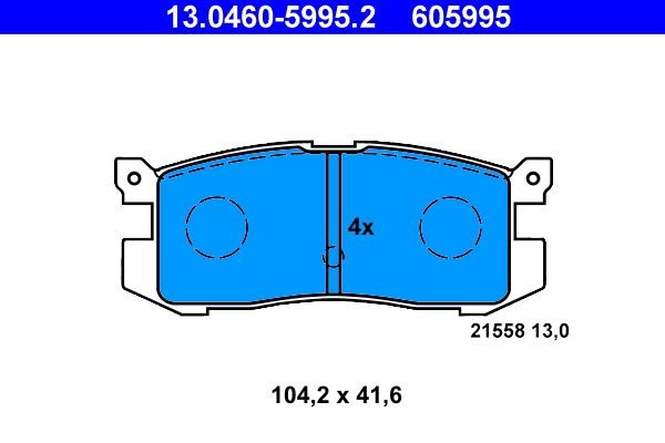 ATE 13.0460-5995.2 Brake Pad Set, disc brake