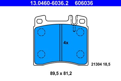 Brake Pad Set, disc brake ATE 13.0460-6036.2