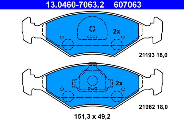 ATE 13.0460-7063.2 Brake Pad Set, disc brake
