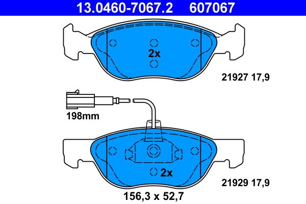 ATE 13.0460-7067.2 Brake Pad Set, disc brake