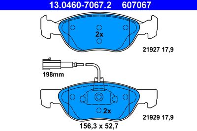 Brake Pad Set, disc brake ATE 13.0460-7067.2