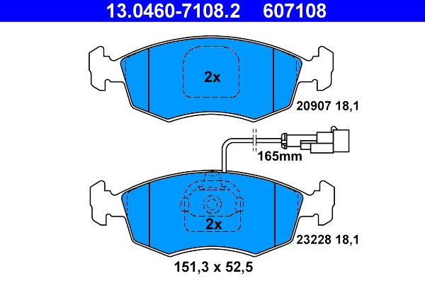 ATE 13.0460-7108.2 Brake Pad Set, disc brake