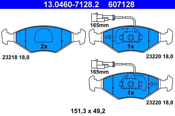 ATE 13.0460-7128.2 Brake Pad Set, disc brake
