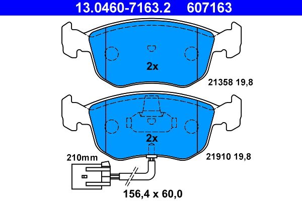 ATE 13.0460-7163.2 Brake Pad Set, disc brake