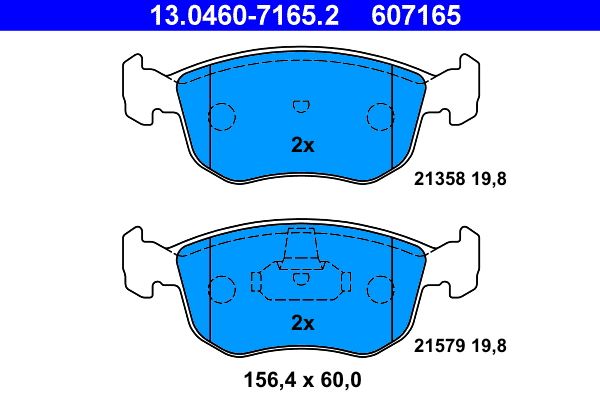 ATE 13.0460-7165.2 Brake Pad Set, disc brake