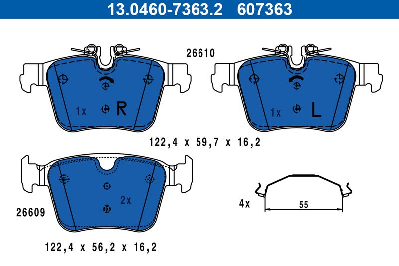 ATE 13.0460-7363.2 Brake Pad Set, disc brake