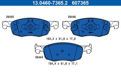 Brake Pad Set, disc brake ATE 13.0460-7365.2
