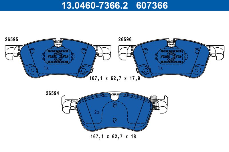 ATE 13.0460-7366.2 Brake Pad Set, disc brake
