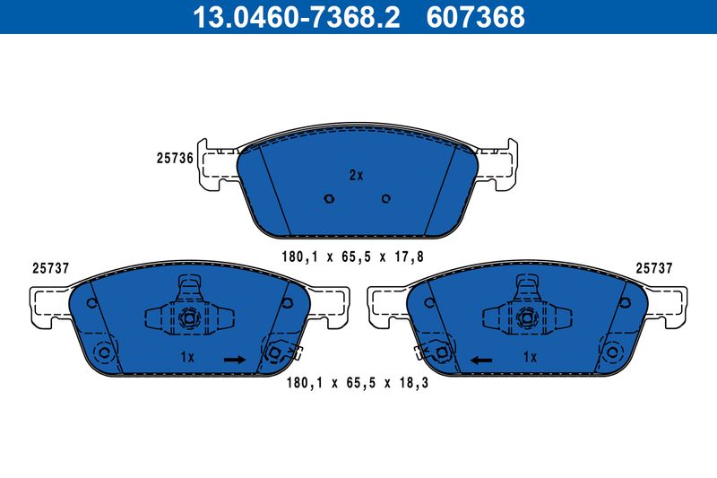 ATE 13.0460-7368.2 Brake Pad Set, disc brake