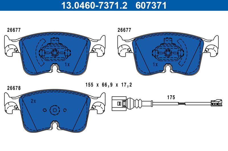 ATE 13.0460-7371.2 Brake Pad Set, disc brake