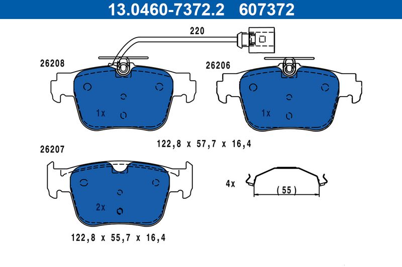 ATE 13.0460-7372.2 Brake Pad Set, disc brake