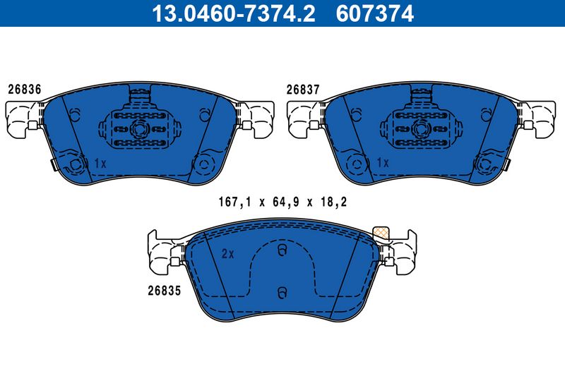 ATE 13.0460-7374.2 Brake Pad Set, disc brake