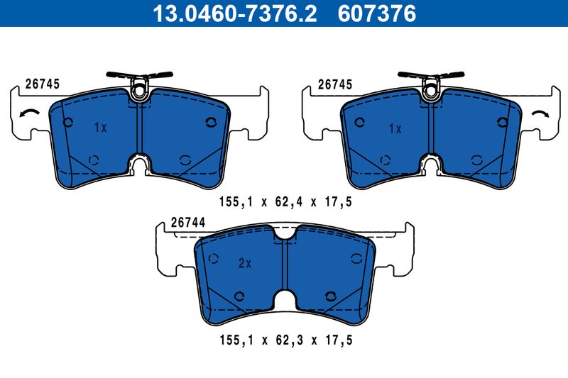 ATE 13.0460-7376.2 Brake Pad Set, disc brake