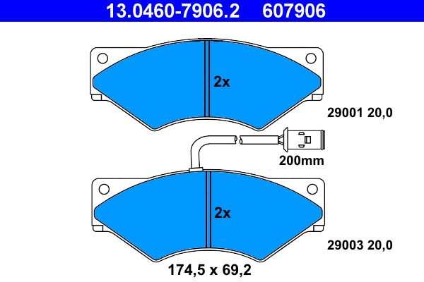 ATE 13.0460-7906.2 Brake Pad Set, disc brake