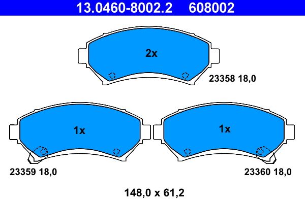 ATE 13.0460-8002.2 Brake Pad Set, disc brake