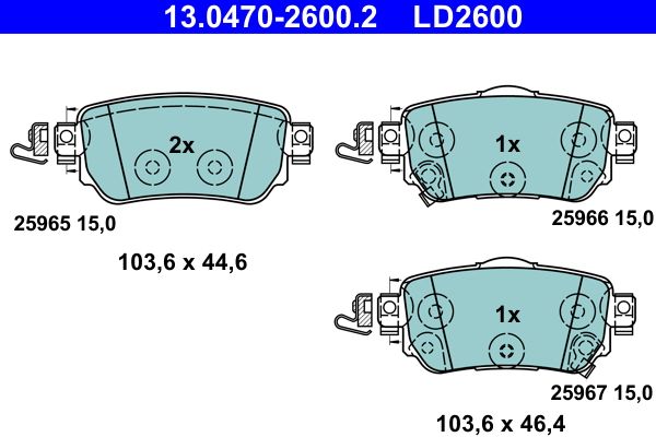 ATE 13.0470-2600.2 Brake Pad Set, disc brake