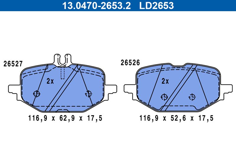 ATE 13.0470-2653.2 Brake Pad Set, disc brake